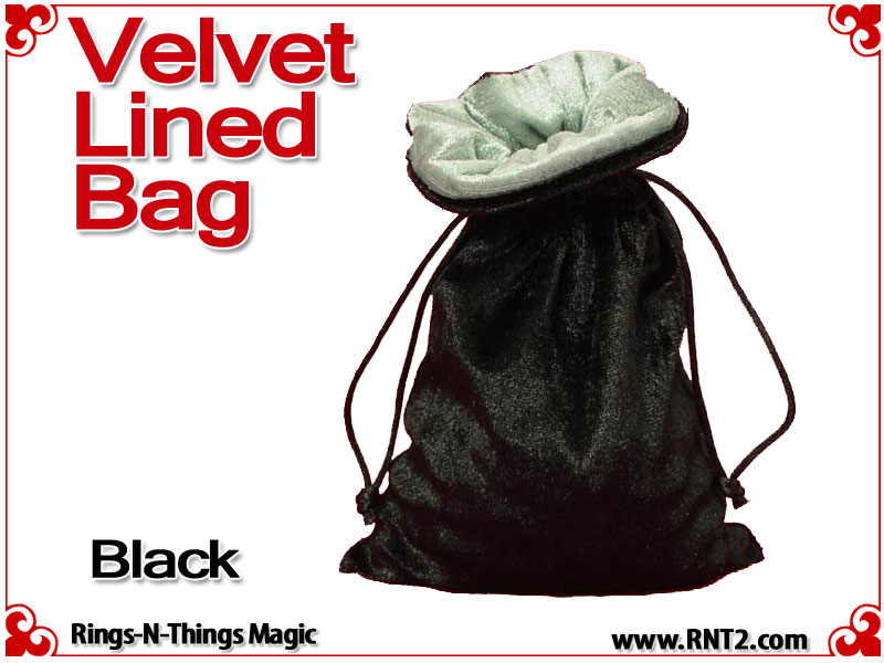 Velvet Lined Bag Black & Silver