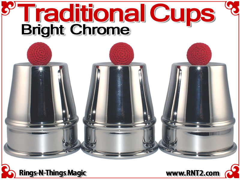 Traditional Tapered Cups Copper Bright Chrome