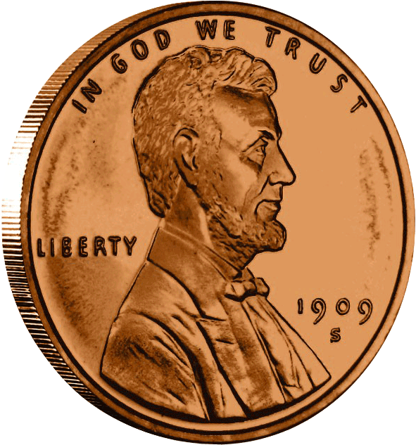 1 oz Copper Lincoln Wheat Penny - Dollar Size (39mm)