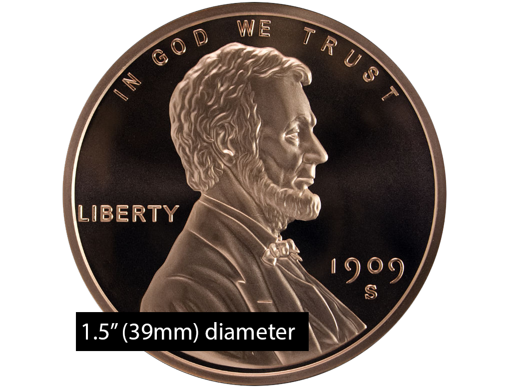 over Blanco Andere plaatsen 1 oz Copper Lincoln Wheat Penny - Dollar Size (39mm)