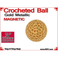 Gold Metallic Crochet Ball | 7/8 Inch (22mm) | Magnetic