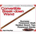Convertible Break-Down Wand | Burmese Rosewood & Spalted Beech 2