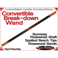 Convertible Break-Down Wand | Burmese Rosewood & Spalted Beech 3