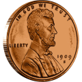 Copper Lincoln Wheat Penny - 39mm - obverse