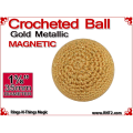 Gold Metallic Crochet Ball | 1 3/8 Inch (35mm) | Magnetic