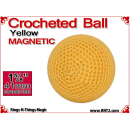 Yellow Crochet Ball | 1 5/8 Inch (41mm) | Magnetic