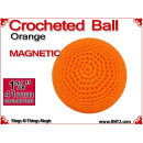 Orange Crochet Ball | 1 5/8 Inch (41mm) | Magnetic
