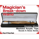 Magicians Break-Down Wand | Bocote & Marbled Acrylic Tips