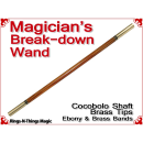 Magicians Break-Down Wand | Cocobolo & Brass Tips