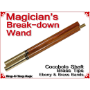 Magicians Break-Down Wand | Cocobolo & Brass Tips