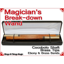 Magicians Break-Down Wand | Cocobolo & Brass Tips