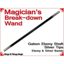 Magicians Break-Down Wand | Ebony & Silver