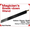 Magicians Break-Down Wand | Ebony & Silver