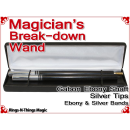 Magicians Break-Down Wand | Ebony & Silver