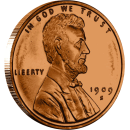 Copper Lincoln Wheat Penny - 39mm - obverse