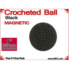 Black Crochet Ball | 1 Inch (25mm) | Magnetic