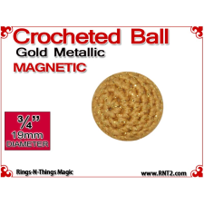 Gold Metallic Crochet Ball | 3/4 Inch (19mm) | Magnetic