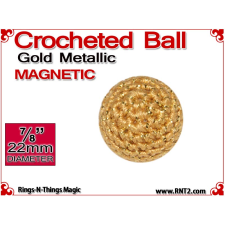 Gold Metallic Crochet Ball | 7/8 Inch (22mm) | Magnetic