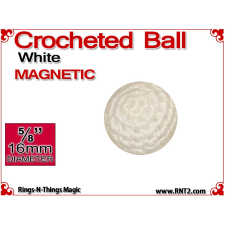 White Crochet Ball | 5/8 Inch (16mm) | Magnetic