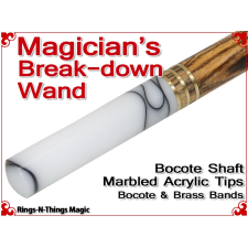 Magicians Break-Down Wand | Bocote & Marbled Acrylic Tips