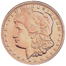 Copper Morgan - Quarter Size (26.57mm)