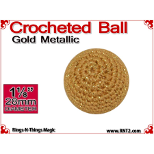 Gold Metallic Crochet Ball | 1 1/8 Inch (28mm)