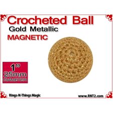 Gold Metallic Crochet Ball | 1 Inch (25mm) | Magnetic