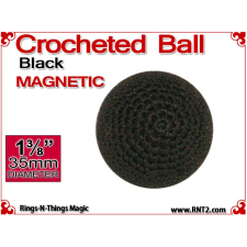 Black Crochet Ball | 1 3/8 Inch (35mm) | Magnetic