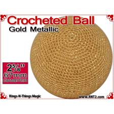 Gold Metallic Crochet Ball | 2 5/8 Inch (67mm)