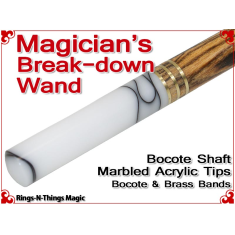 Magicians Break-Down Wand | Bocote & Marbled Acrylic Tips