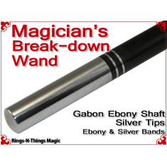 Magicians Break-Down Wand | Ebony & Silver