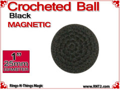 Black Crochet Ball | 1 Inch (25mm) | Magnetic