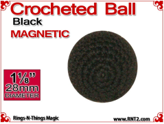 Black Crochet Ball | 1 1/8 Inch (28mm) | Magnetic