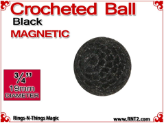 Black Crochet Ball | 3/4 Inch (19mm) | Magnetic