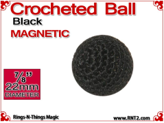 Black Crochet Ball | 7/8 Inch (22mm) | Magnetic