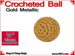 Gold Metallic Crochet Ball | 3/4 Inch (19mm)