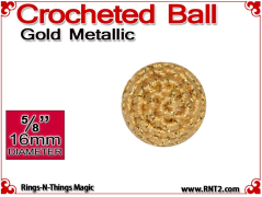 Gold Metallic Crochet Ball | 5/8 Inch (16mm)