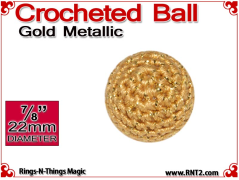 Gold Metallic Crochet Ball | 7/8 Inch (22mm)