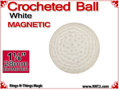 White Crochet Ball | 1 1/8 Inch (28mm) | Magnetic
