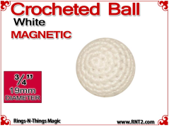 White Crochet Ball | 3/4 Inch (19mm) | Magnetic