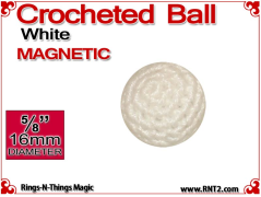 White Crochet Ball | 5/8 Inch (16mm) | Magnetic