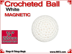 White Crochet Ball | 7/8 Inch (22mm) | Magnetic