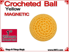 Yellow Crochet Ball | 1 Inch (25mm) | Magnetic