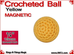 Yellow Crochet Ball | 3/4 Inch (19mm) | Magnetic