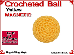 Yellow Crochet Ball | 7/8 Inch (22mm) | Magnetic