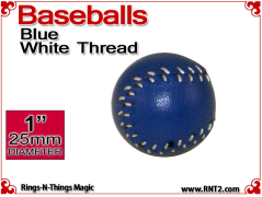 Blue Leather Baseball | 1 Inch (25mm) by Leo Smetsers
