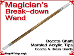 Magicians Break-Down Wand | Bocote & Marbled Acrylic Tips