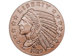 1/4 oz Copper Incuse Indian - Quarter Size (26.57mm)