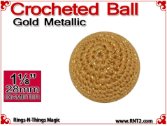Gold Metallic Crochet Ball | 1 1/8 Inch (28mm)