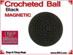 Black Crochet Ball | 1 3/8 Inch (35mm) | Magnetic